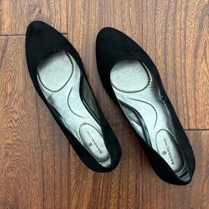 Bandolino Black Suede Block Heel Pump | Women's Size 9.5M